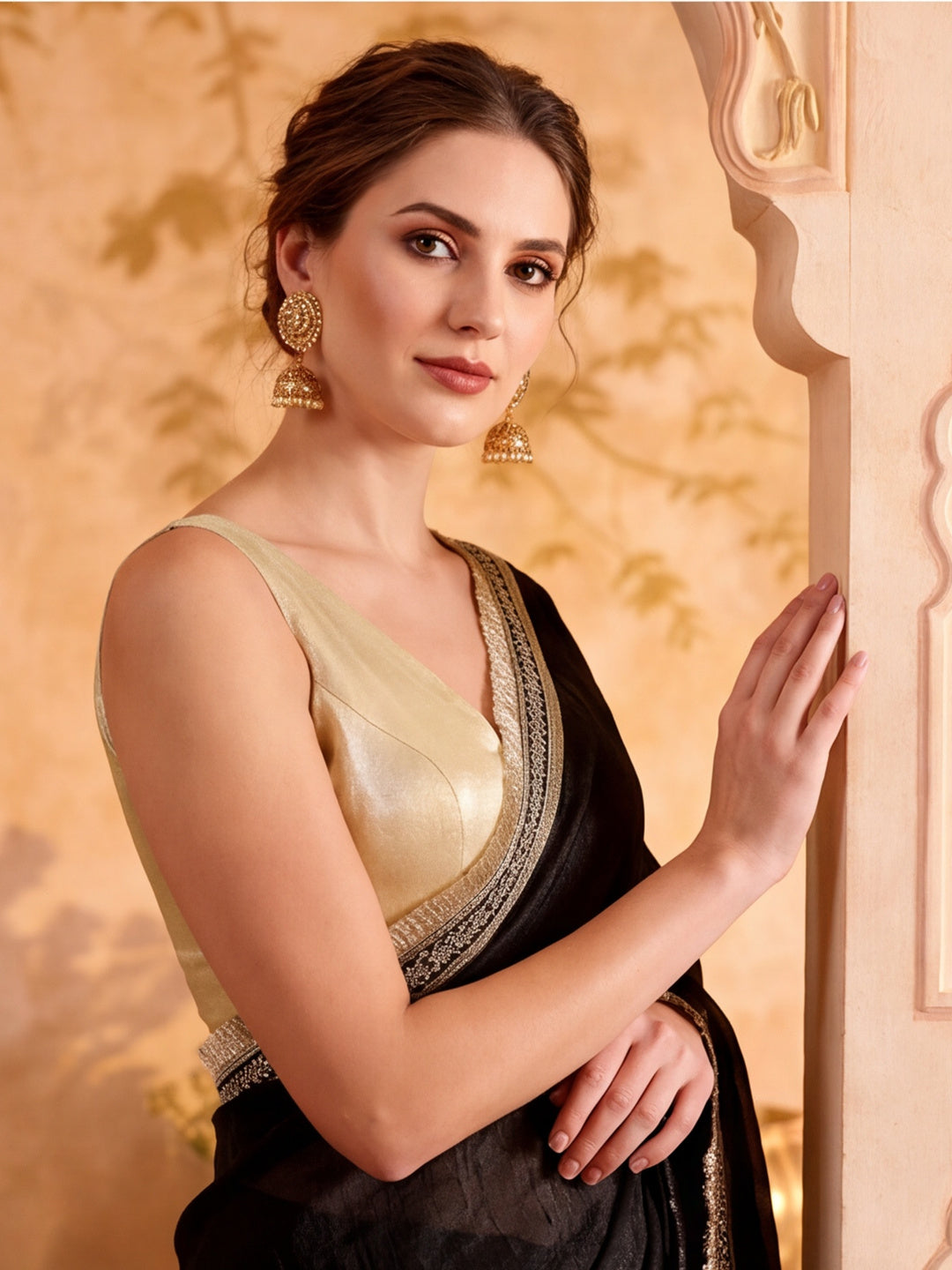 Designer Silk Saree With Fancy Lace Border With Unstitched Blouse Piece
