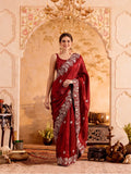 Embroidered Work Silk Saree With Unstitched Blouse Piece