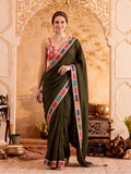 Designer Silk Saree With Fancy Bandhej Print Lace Border With Unstitched Blouse Piece