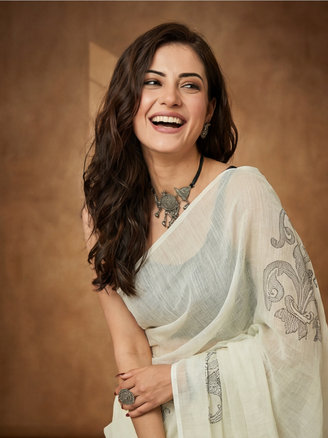 Floral Pure Cotton Saree with Unstiched Blouse