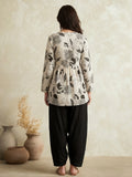 Printed Cotton Blend V-Neck Kurti