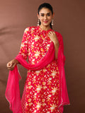 Floral Printed Straight Kurta & Trousers Sets