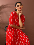 Floral Printed A-Line Tiered Ethnic Dress