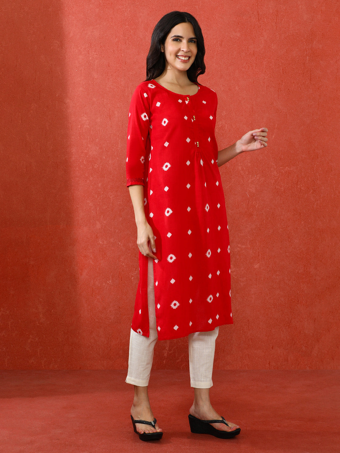 Women Bandhani Printed Kurta