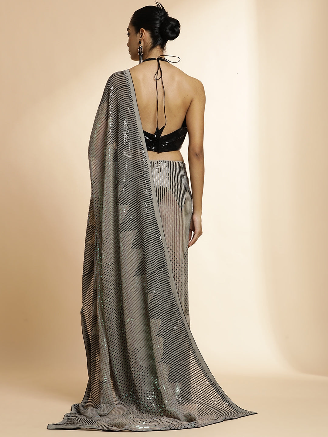 Pure Georgette Embellished Embroidered Work Heavy Saree