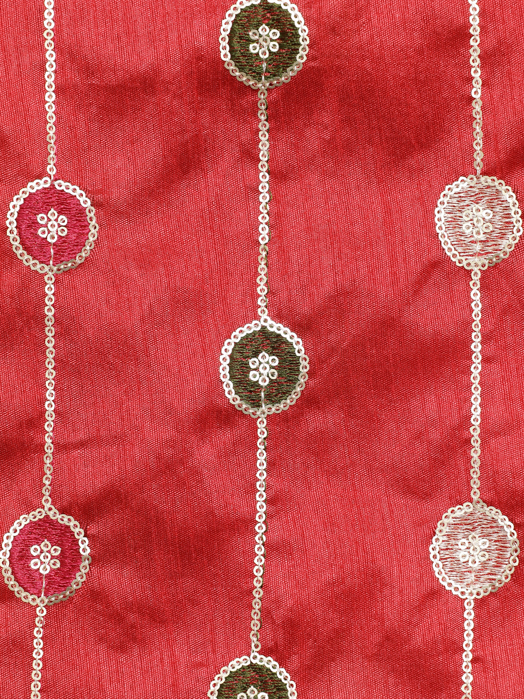 Red Bandhani Embroidered Pure Georgette Saree