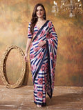 Trending Printed Chinon Ready To Wear Saree With Unstitched Blouse