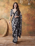 Trending Printed Chinon Ready To Wear Saree With Unstitched Blouse