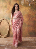 Trending Printed Chinon Ready To Wear Saree With Unstitched Blouse