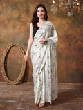 Trending Printed Chinon Ready To Wear Saree With Unstitched Blouse