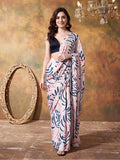 Trending Printed Chinon Ready To Wear Saree With Unstitched Blouse