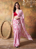 Trending Printed Chinon Ready To Wear Saree With Unstitched Blouse