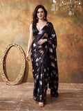 Trending Printed Chinon Ready To Wear Saree With Unstitched Blouse