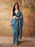 Trending Printed Chinon Ready To Wear Saree With Unstitched Blouse