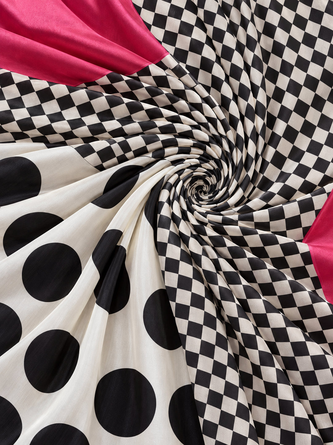 Beautiful Printed Chinon Ready To Wear Saree With Unstitched Blouse