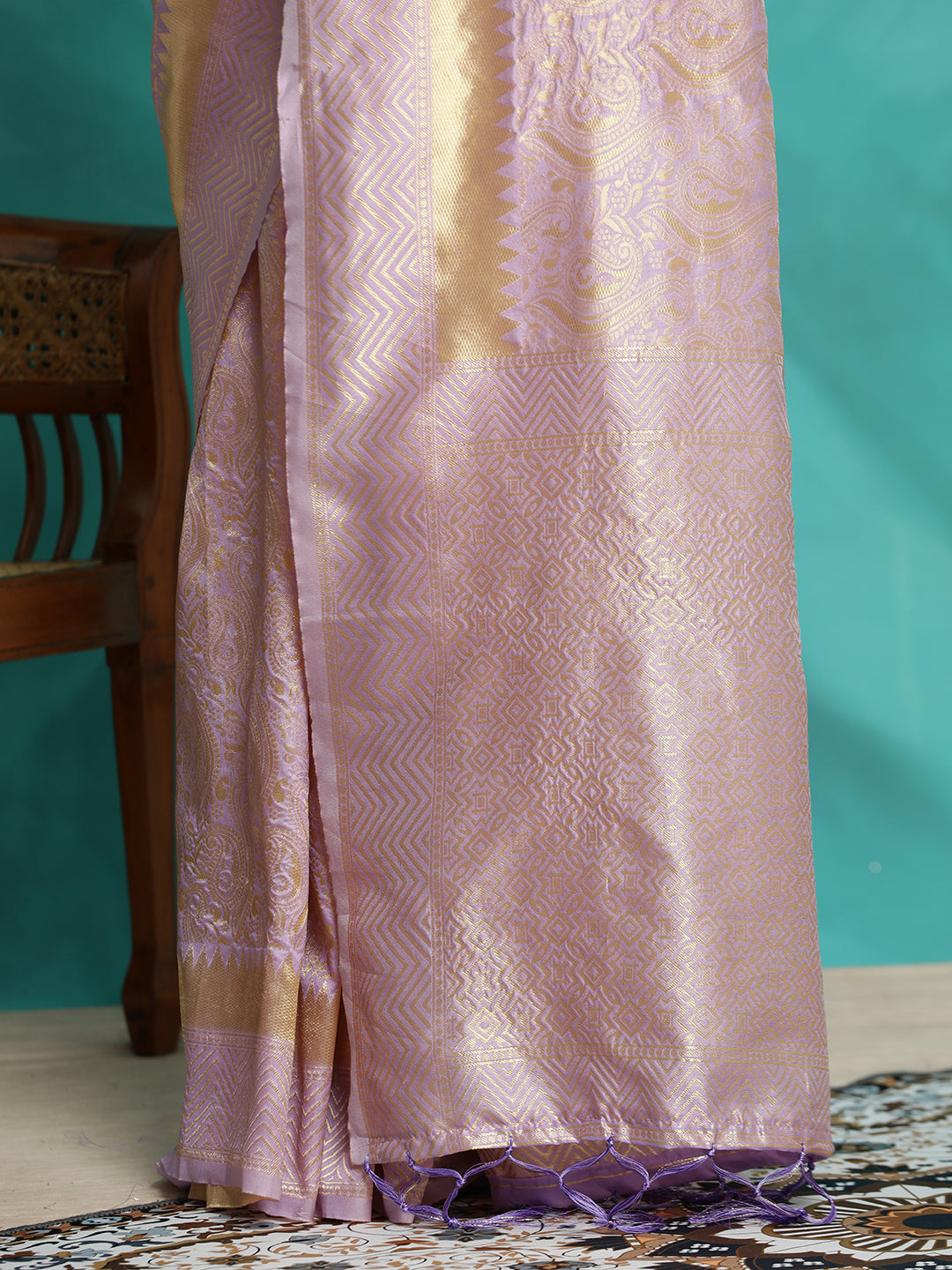 Zari Woven Heavy Banarasi Lavender Saree