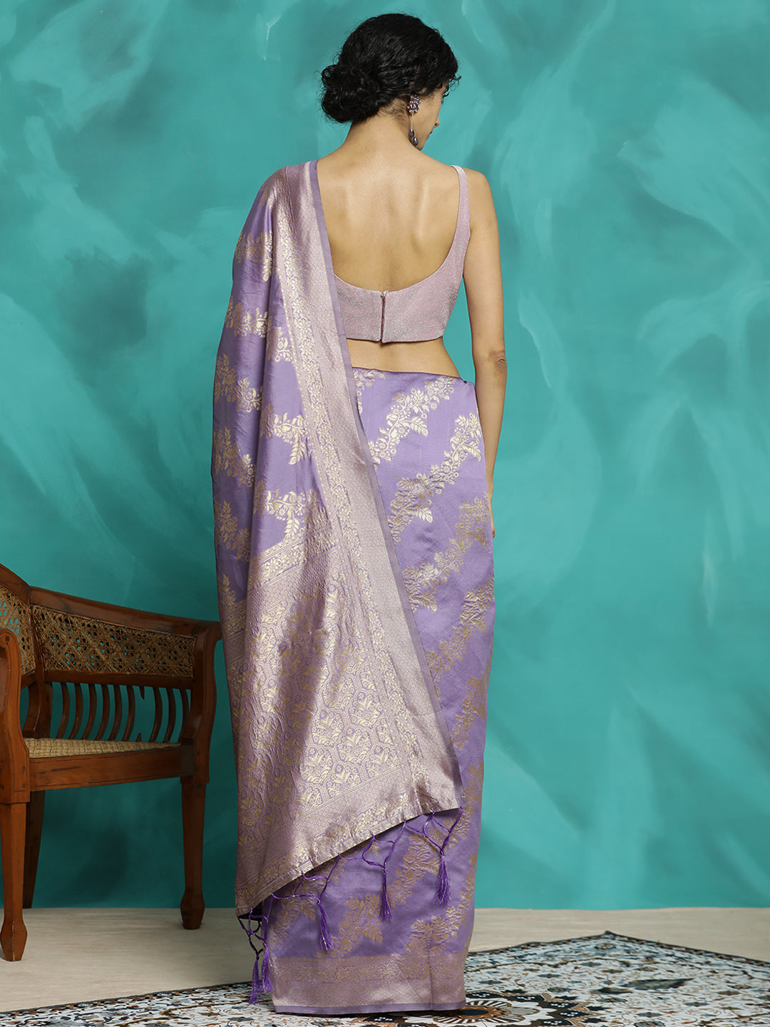 Zari Woven Design Heavy Banarasi Lavender Saree