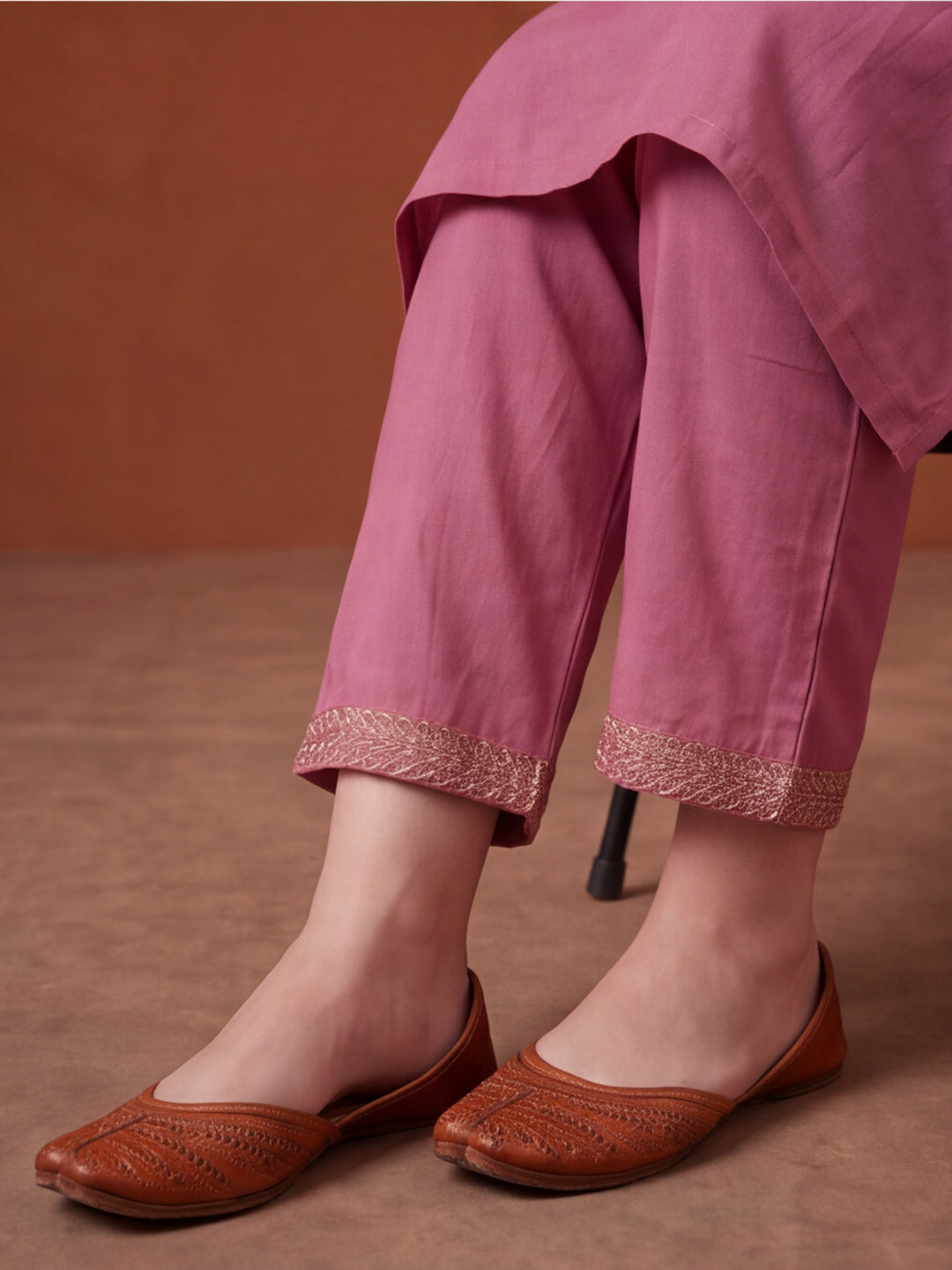 Women's Pink Embroidered Kurta Set with Dupatta | Festive Straight Ethnic Party Wear Suit