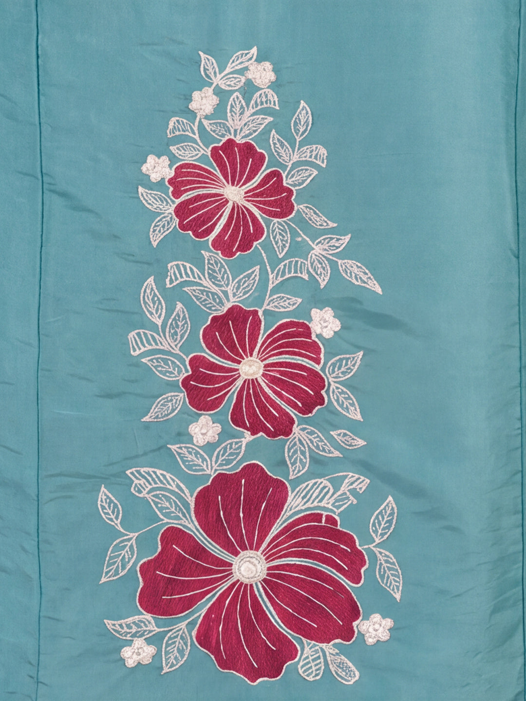 Women's Sky Blue Floral Embroidered Kurta Set with Dupatta | Straight Ethnic Festive Suit