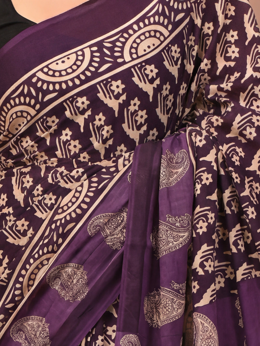 Floral Pure Cotton Saree with Unstiched Blouse