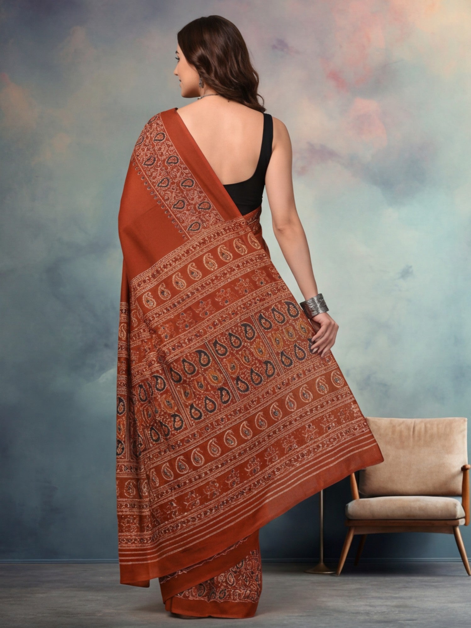 Floral Pure Cotton Saree with Unstiched Blouse