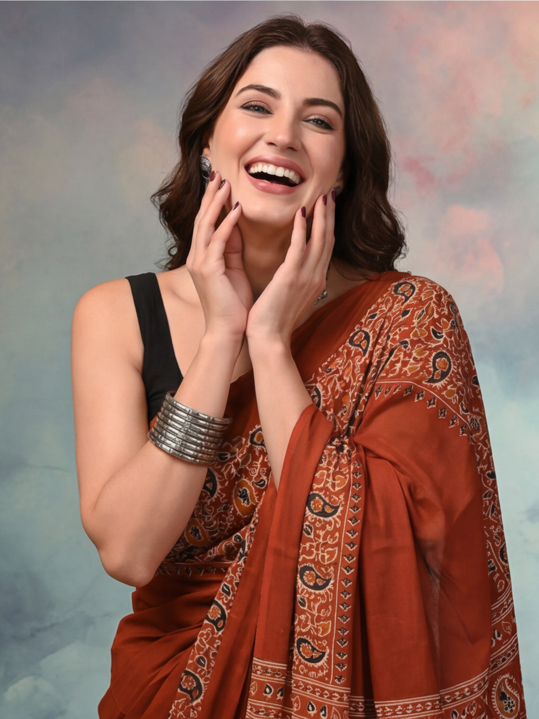 Floral Pure Cotton Saree with Unstiched Blouse