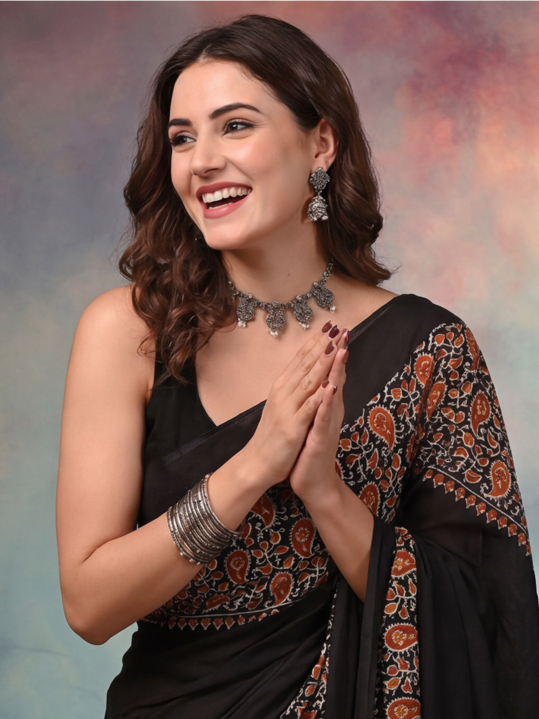 Floral Pure Cotton Saree with Unstiched Blouse