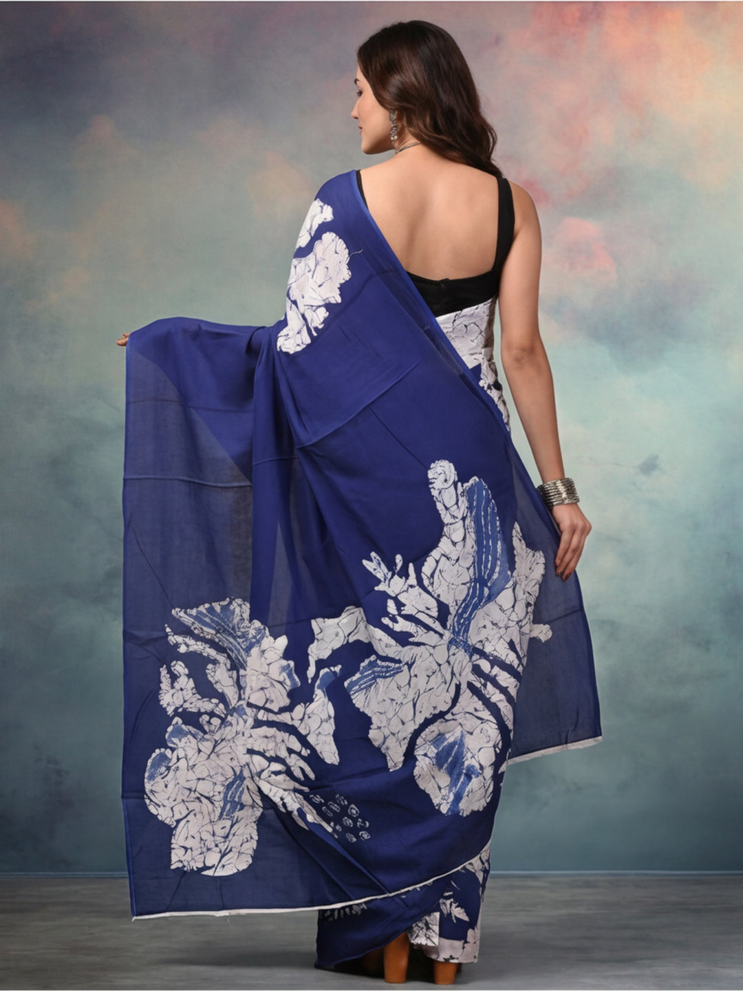 Tie and Dye Pure Cotton Saree with Unstiched Blouse