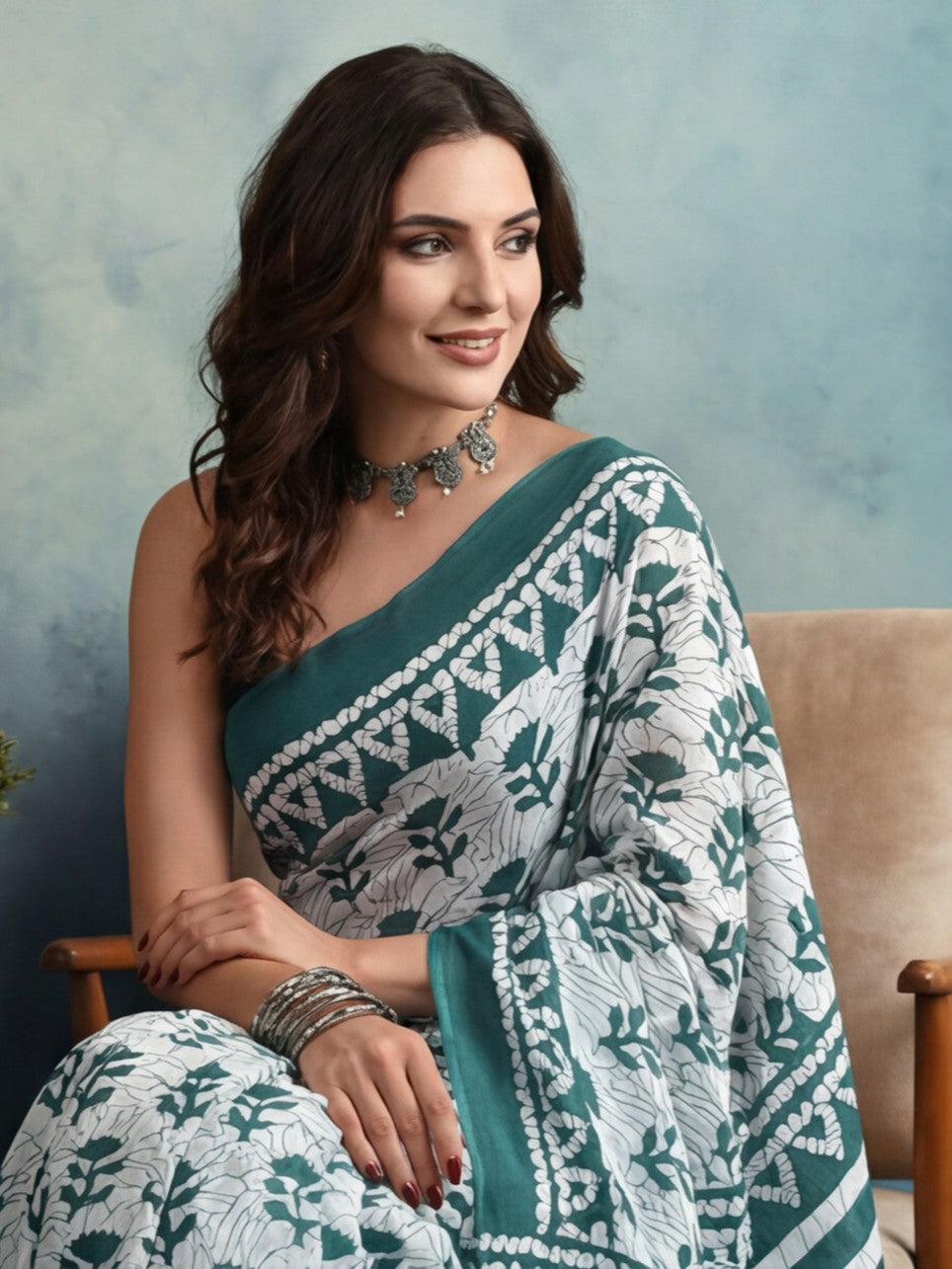 Tie and Dye Pure Cotton Saree with Unstiched Blouse