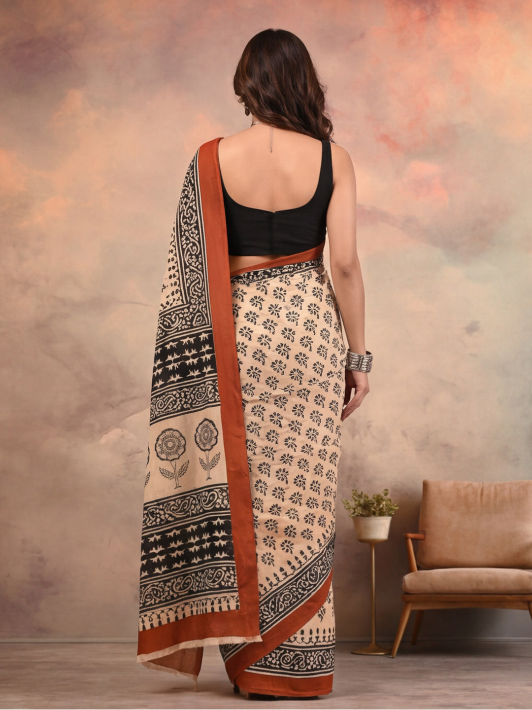 Tie and Dye Pure Cotton Saree with Unstiched Blouse