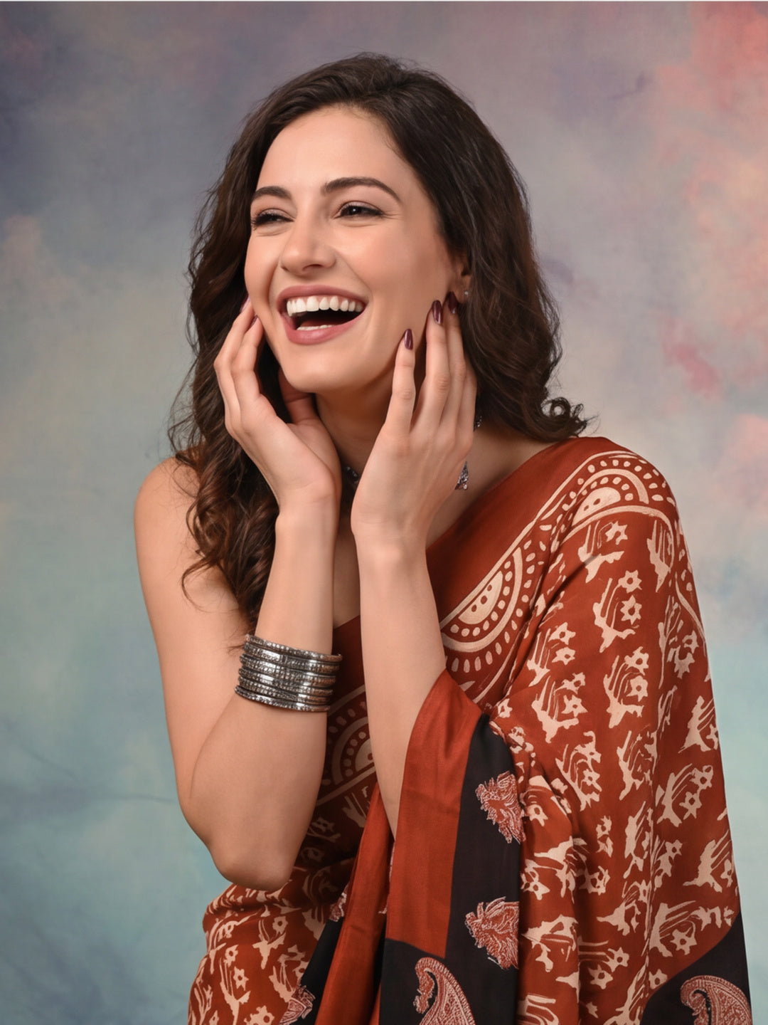 Geometric Pure Cotton Saree with Unstiched Blouse