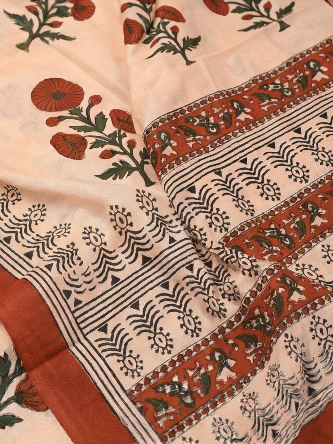 Geometric Pure Cotton Saree with Unstiched Blouse