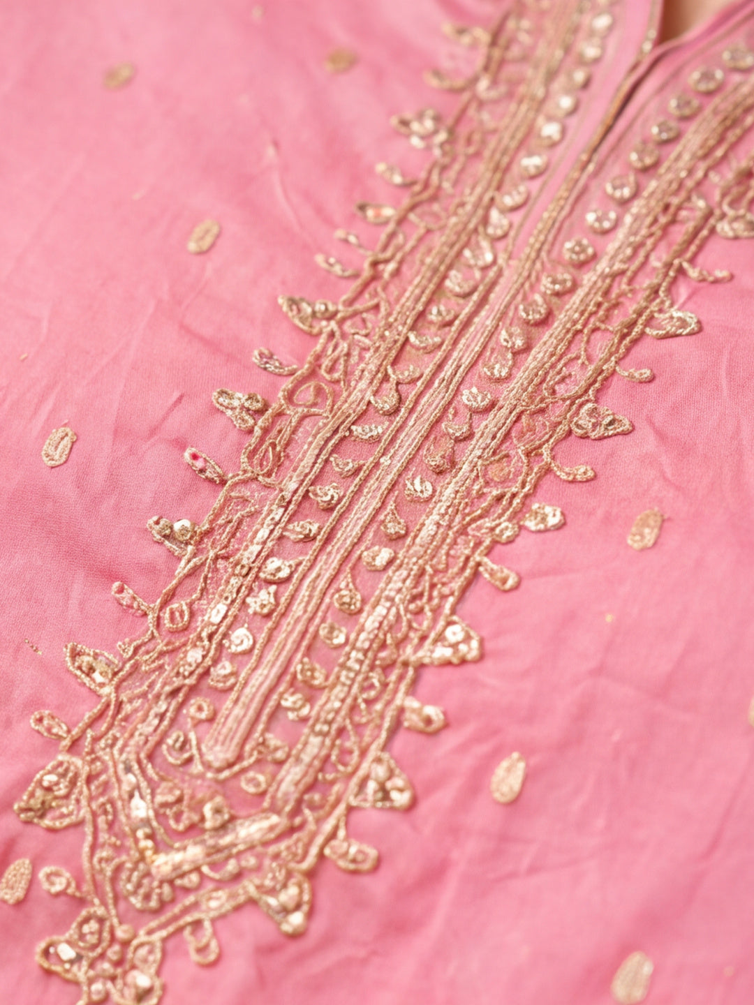 Women's Pink Weaving Kurta Set with Dupatta | Straight Festive Ethnic Party Wear Suit