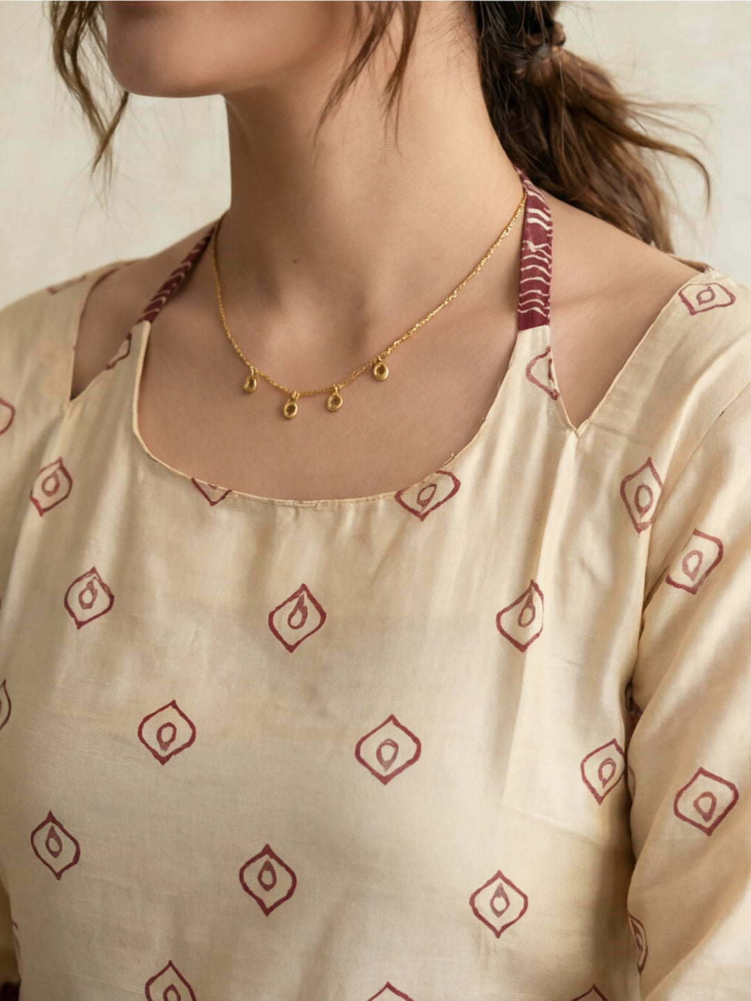 Women's Cotton Kalamkari Printed Full-Sleeve Tunic