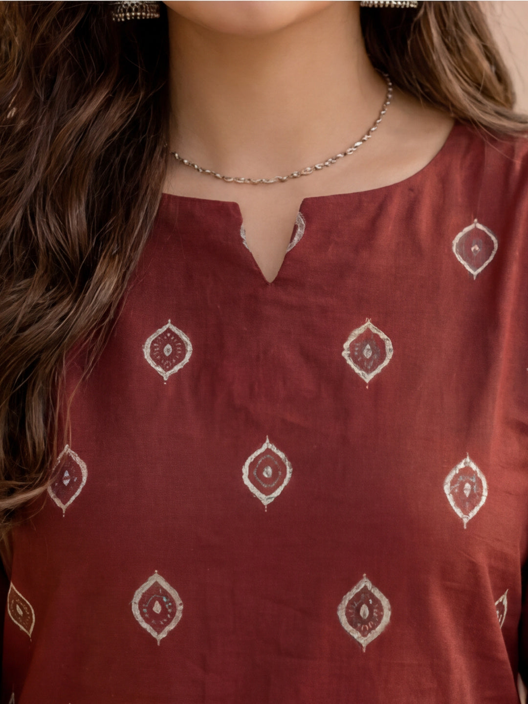Women's Cotton Kalamkari Printed Full-Sleeve Tunic