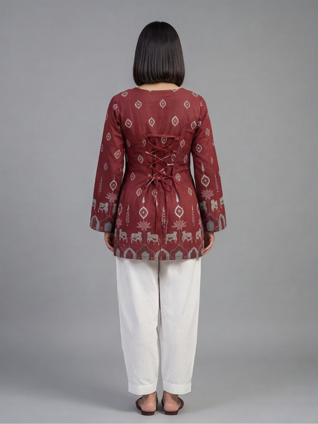 Women's Cotton Kalamkari Printed Full-Sleeve Tunic