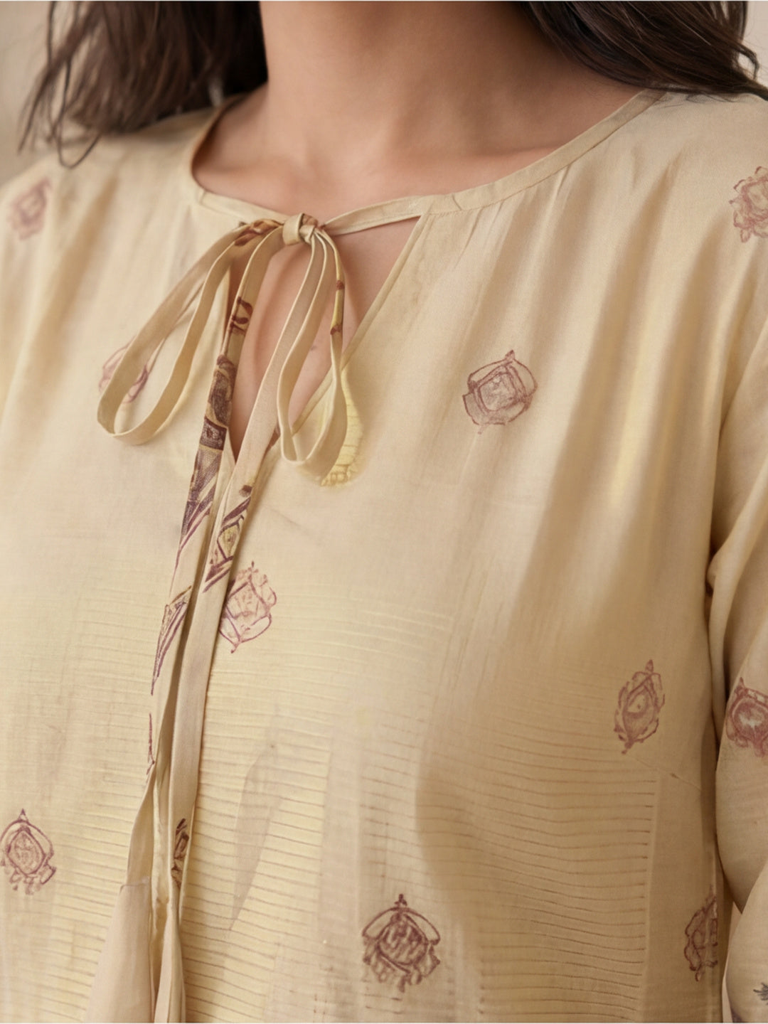 Women's Cotton Kalamkari Printed Full-Sleeve Tunic