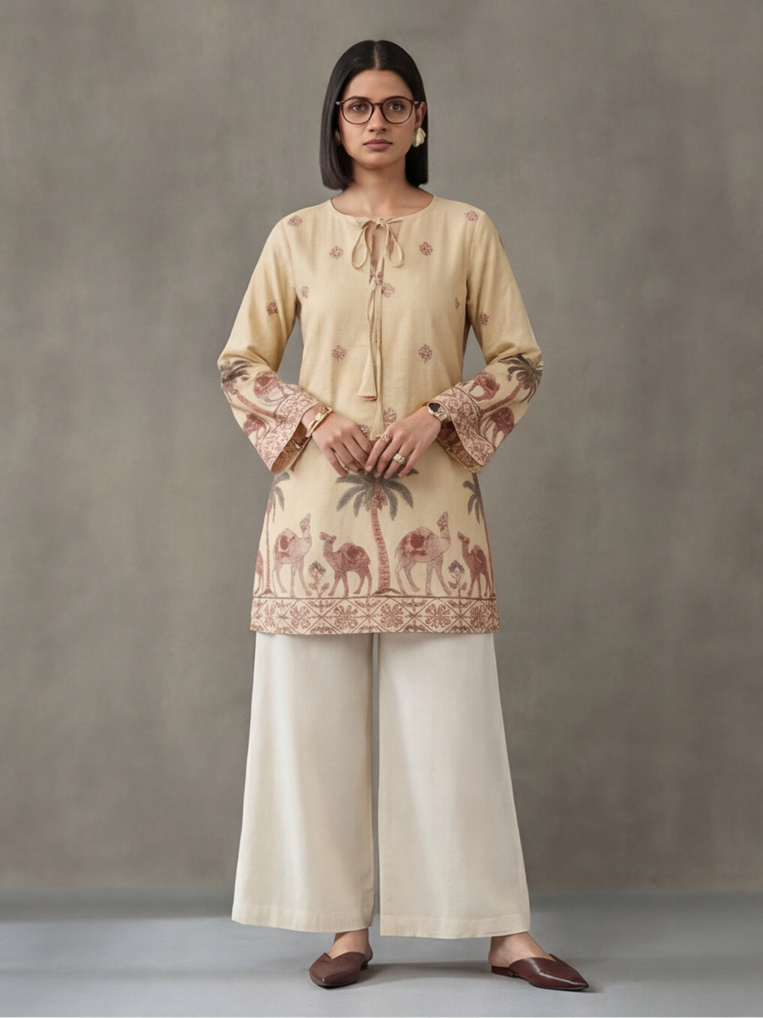 Women's Cotton Kalamkari Printed Full-Sleeve Tunic