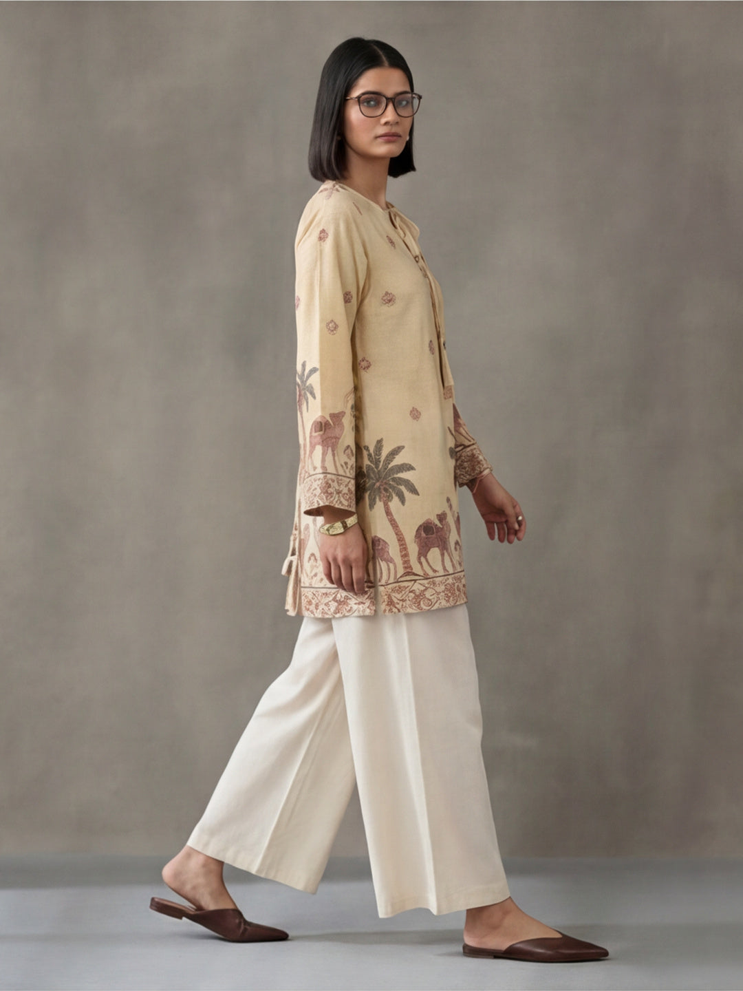 Women's Cotton Kalamkari Printed Full-Sleeve Tunic