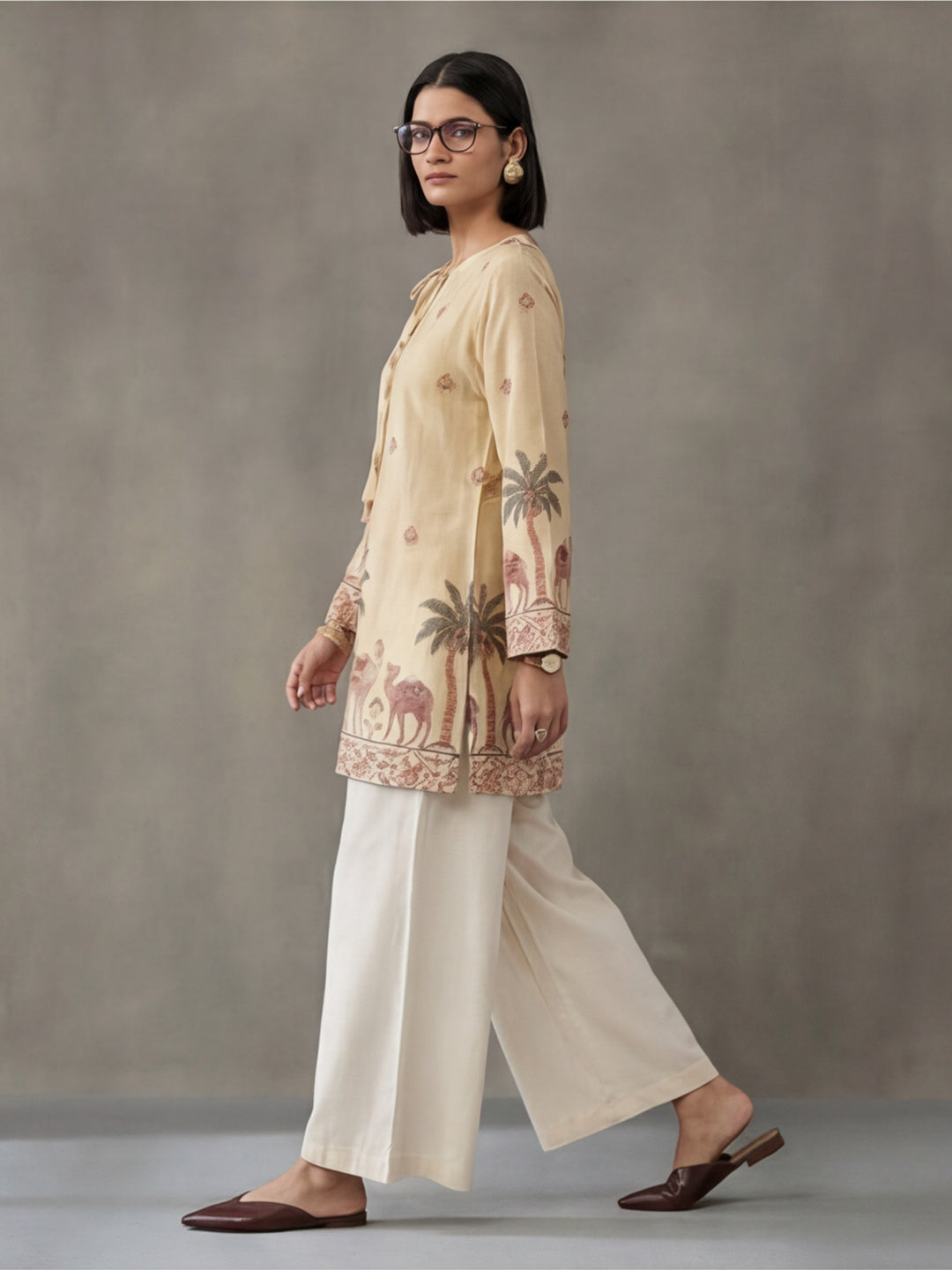 Women's Cotton Kalamkari Printed Full-Sleeve Tunic