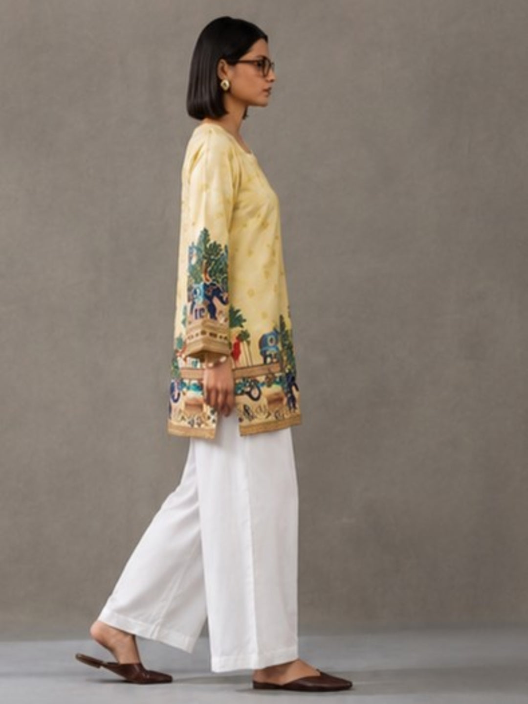 Women's Cotton Kalamkari Printed Full-Sleeve Tunic