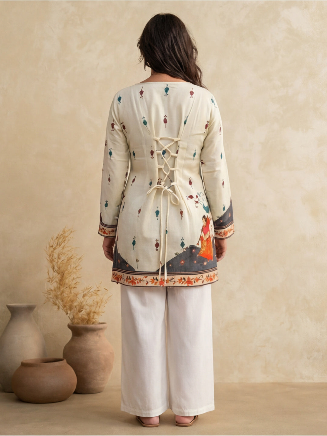 Women's Cotton Kalamkari Printed Full-Sleeve Tunic