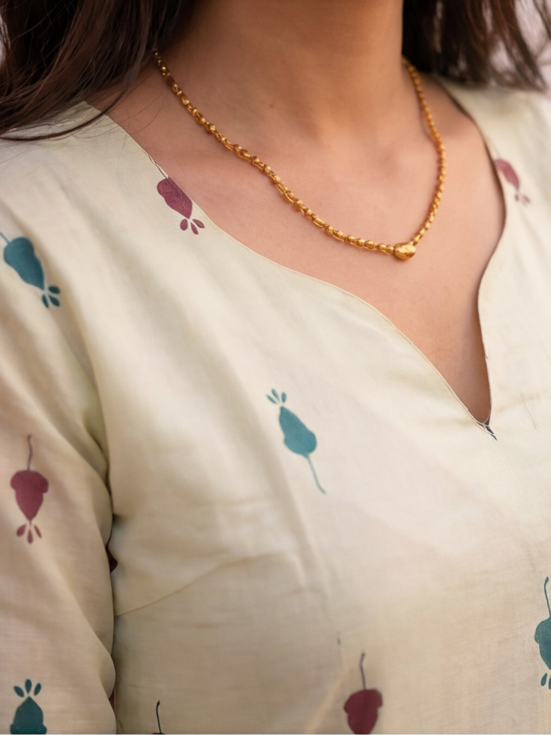 Women's Cotton Kalamkari Printed Full-Sleeve Tunic