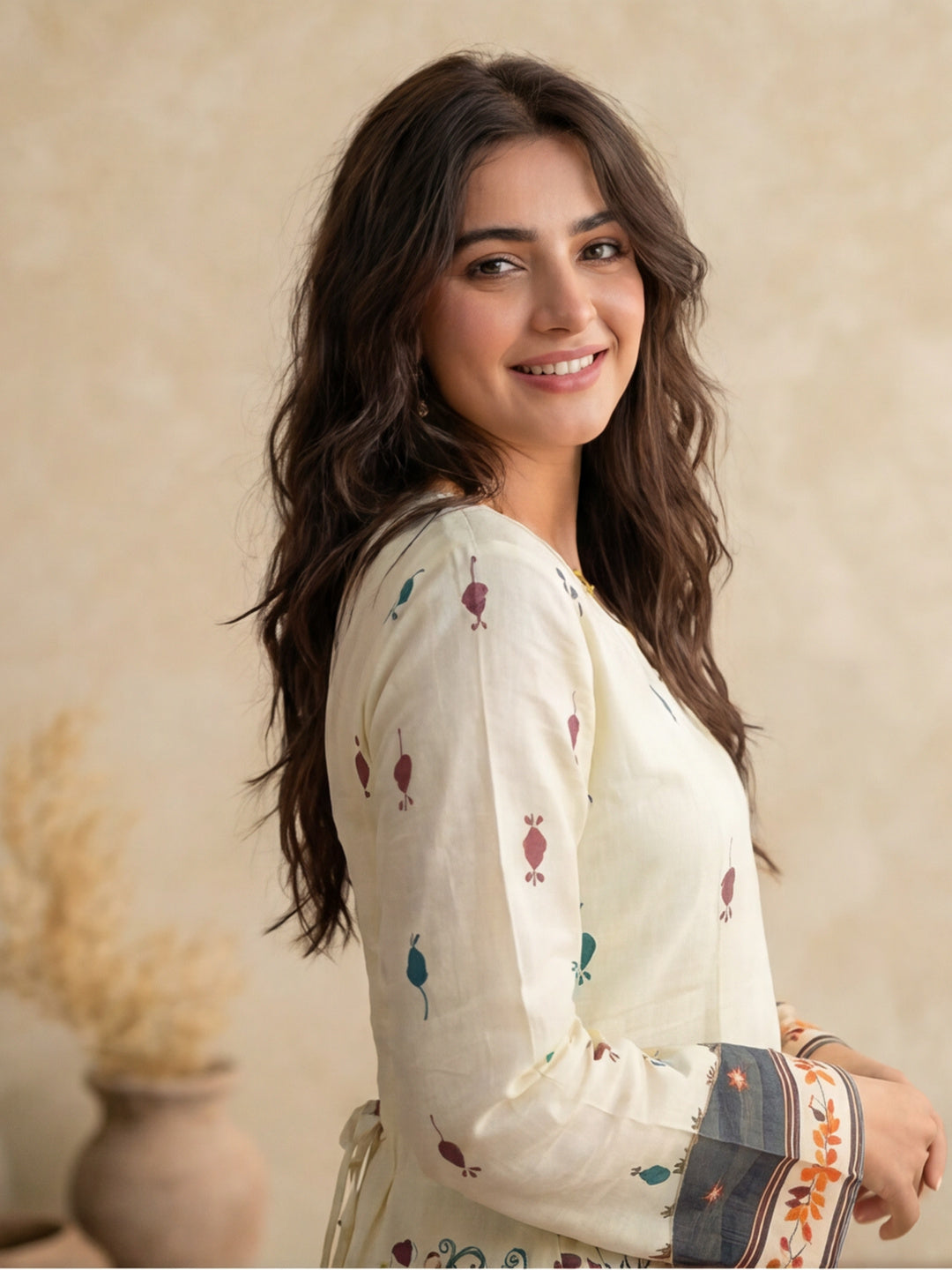 Women's Cotton Kalamkari Printed Full-Sleeve Tunic