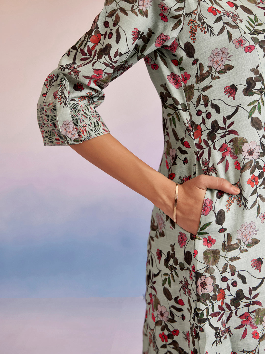 Floral Printed A-line Kurta