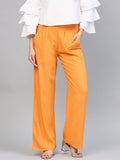 Mustard Solid Rayon Palazzo