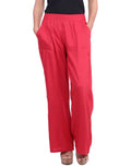 Red Solid Rayon Palazzo