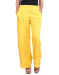 Yellow Solid Rayon Palazzo