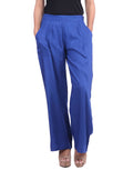 Navy Blue Solid Rayon Palazzo