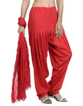 Red Cotton Patiala Salwar And Dupatta Set